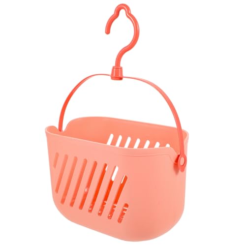 Baluue Hanging Shower Basket Bathroom Storage Organizer with Hook 12.59X8.46X4.92 Inch Plastic Space-Saving Caddy for Toiletries Cosmetics Cleaning Supplies - color: Pink, size: 32.00X21.50X12.50CM