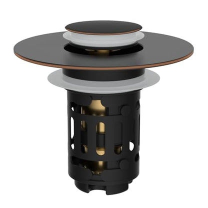 Hibbent Upgraded 3 in 1 Bathroom Sink Drain Strainer, Pop Up Stopper - color: Oil-rubbed Bronze
