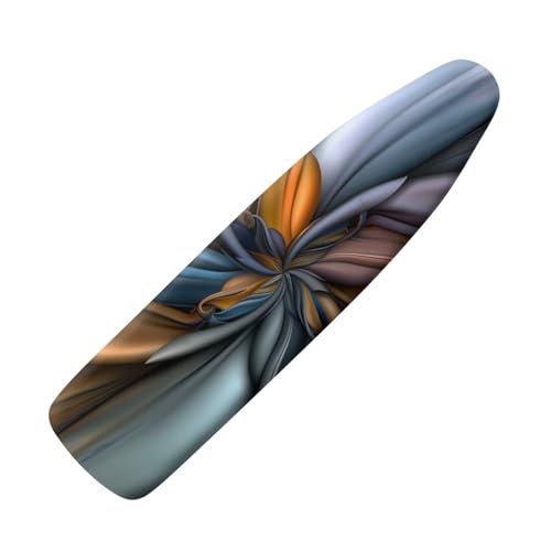 Blue Flower Ironing Board Cover with Pad Standard Size Non-Slip Padding Decorative Cover for Ironing Board Padded Iron Covers Table Top Ironing Board Sleeve with Elastic Edge - color: Blue Flower