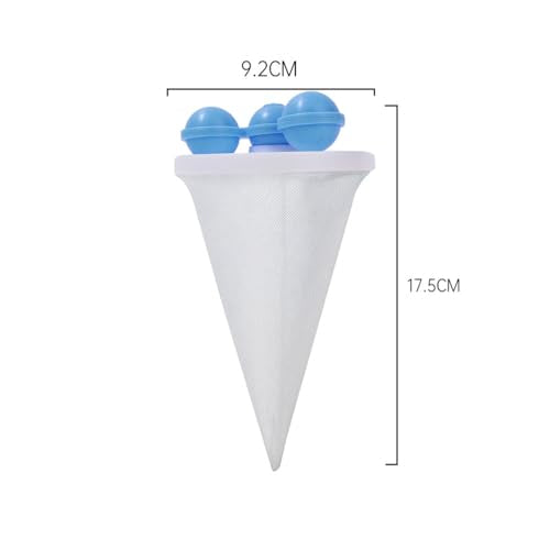 2Pcs Washing Machine Hair Filter Floating Pet Fur Lint Hair Removal Catcher Reusable Mesh Dirty Collection Pouch Cleaning Balls (Blue) - color: Blue
