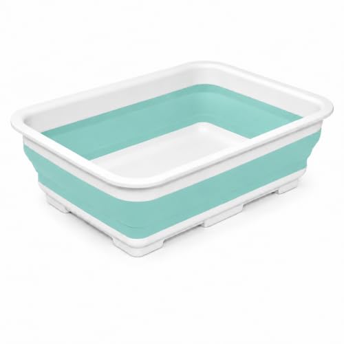 Goderewild Collapsible Dish Pan, 10L (2.6 Gal) Foldable Sink Tub, Mint - color: Mint Green