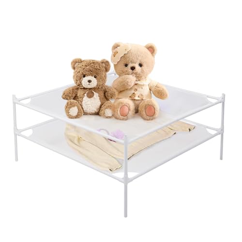 Sweater Drying Rack, 2-Layer Clothes Drying Rack Flat Mesh Stackable Laundry Drying Rack for Sweaters Socks Toys Indoor&Outdoor Use - size: 2-tier