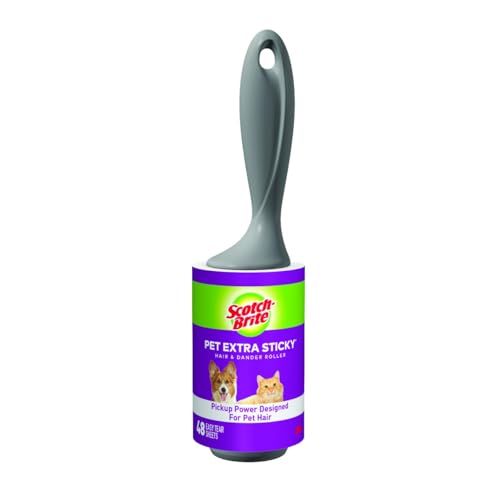 Scotch-Brite Pet Hair Pickup Extra Sticky Lint Roller, 50% Stickier, Fur & Fluff Remover for Clothes, Couches, Dog Beds & Car Seats, 4 in x 22.5 ft, 48 Sheets - size: 1 Pack