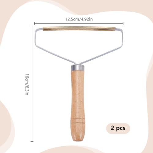 FREEBLOSS 2pcs Wool Pressing Mat Cleaning Tool Lint Remover for Quilting Fabric Shaver with Wood Handle for Furniture Carpet Rake Brush for Pet Hair Removal Tool