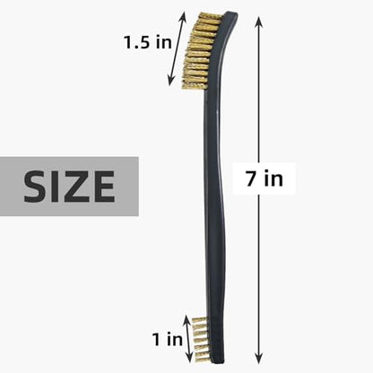 20 Pack Miaozhun Double-Ended Gun Cleaning Brush, 7 Inch Brass Bristle Brushes, Gun Cleaning Supplies Kit, All Purpose Crevice and Detail Cleaning Brush - color: Brass Brush
