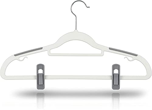 Tinfol 20pc Grey Hanger Clips, Multi-Purpose Finger Clip, Plastic Clothes PIn, Strong Pinch Grip Clips for Slim-line Clothes Skirt Pant Hangers - color: Gray, size: 20PCS