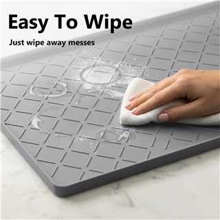MateeyLife Silicone Waterproof Mat for Dog & Cat Food Mat 19"X12" - color: Dark Grey, size: 19"L x 12"W