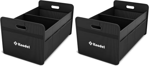 K KNODEL Car Trunk Organizer, Foldable Organizer for Car, Automotive Consoles & Organizers, Storage with Reinforced Handles (Medium, Black) (Pack of 2) - color: Black, size: Medium (Pack of 2)