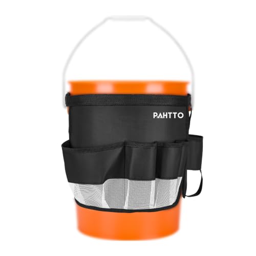 Bucket Tool Organizer, 5 Gallon Garden Bucket Tool Bag with Mesh Pocket