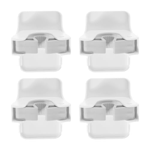 Amosfun 4Pcs Broom Holder Wall Mount Mop Grippers No Drilling Anti-Slip Mop Handle Hanger Self Adhesive Dustpan and Broom Organizer Rack