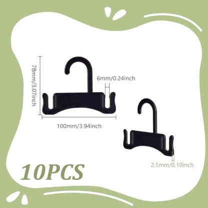 AHANDMAKER 10Pcs Black Sandal Hangers, Plastic Flip Flop Holder Organizer Space Saving Slipper Hooks Shoe Drying Rack for Retail Beach Shops Mall Display Home Storage, 3.1x3.9 Inches