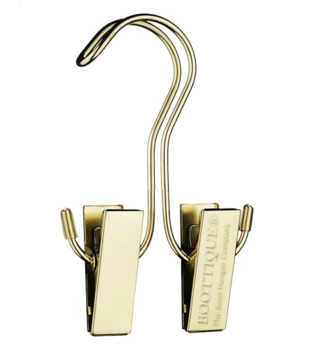 Original Boot Hanger - Shoe Storage Space Saver (Set of 3); Boot Hanger, Holder, Clips, Storage (Champagne Gold) - color: Champagne Gold