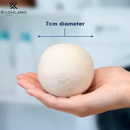 Organic Wool Dryer Balls: Eco-Friendly & Chemical-Free | Our Anti-Entanglement Reusable Balls Eliminate Wrinkle Static | 6-Pack XL Dryer Balls for Laundry is Made with New Zealand Wool (MER-WHT-CAT) - color: Mer-wht-cat