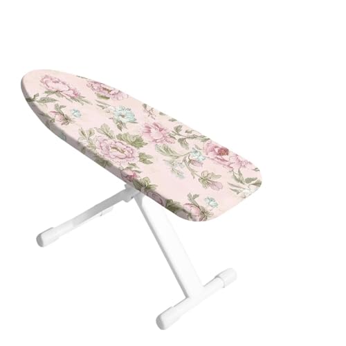 Ironing Board Cover 14x24 Inch Iron Board Cover with Elastic Edge, Scorch Resistant Ironing Pad Dust Cover, Vintage Pink Peony Floral Pattern - color: Vintage Pink Peony Floral Pattern