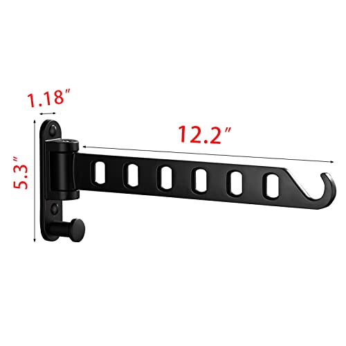 JOOM Laundry Drying Rack Wall Mounted Clothes Drying Rack Clothes Hanger Black - color: Black, size: two pack