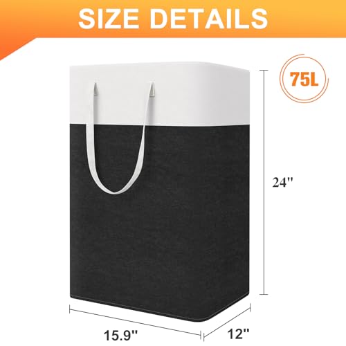 TasticTotes Laundry Basket 3-Pack, Laundry Hamper, 75L-Black - color: Black, size: 75L