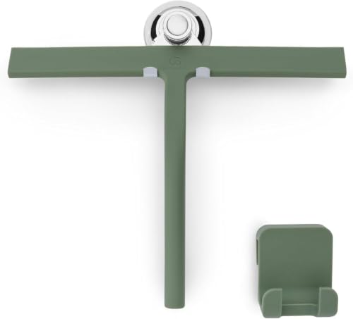 GÜTEWERK Silicone Shower Squeegee with 3-in-1 No-Drill Mount, Green, 11'' - color: Green, size: 11 Inches
