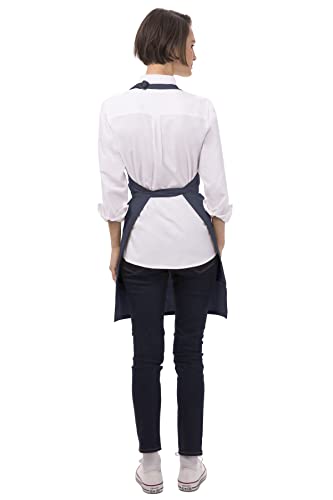 Chef Works Unisex Two Patch Pocket Bib Apron - color: Navy