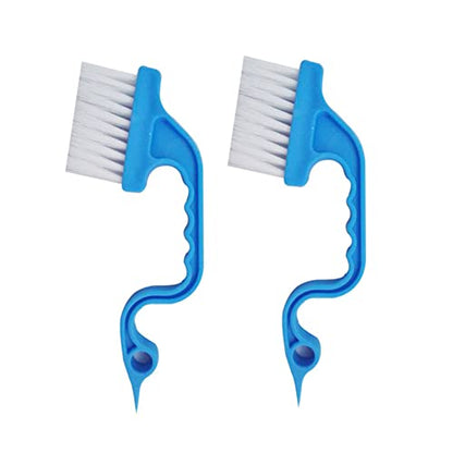 2 Pcs 2-in-1 Hand-held Groove Gap Cleaning Brush Tool for Door Window Track Venetian Blind Car Kitchen Cleaning Brushe Multipurpose