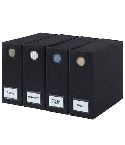 4 Pack Sheet Organizers - Foldable Sheet Set Organizer, King/Queen - Black - color: 03 - Black, size: 4