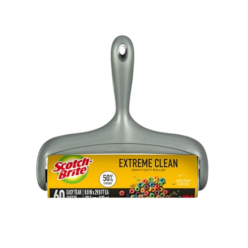 Scotch-Brite Extreme Clean Large Lint Roller,60 Sheets, 1 Pack - size: 1 Roller
