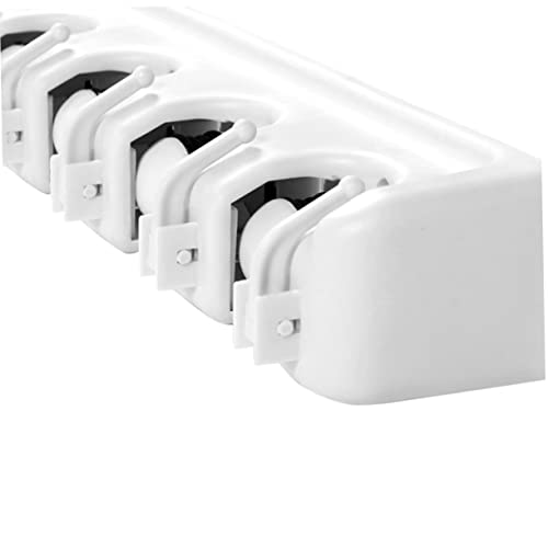 CHILDWEET Wall Mounted Mop Holder Broom Holder Stand with 5 Positions and 6 Hooks Space Saving Brush Hanger Organizer for Kitchen Garage Laundry Office - color: Beige, size: medium
