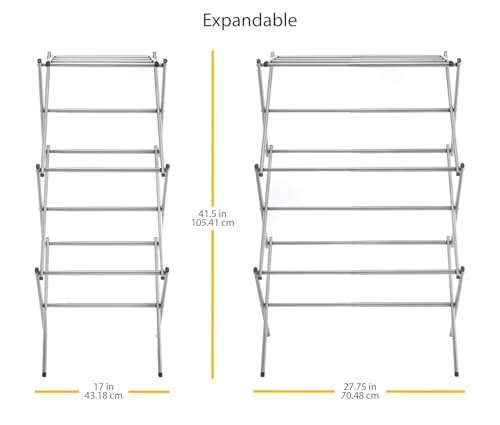 Whitmor Folding Drying Rack - color: 28"l X 15"w X 42"h, size: Large