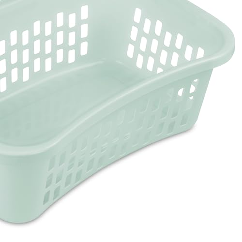 Sterilite HipHold Laundry Basket, Plastic Rectangle Clothes Hamper, 6 Pack - color: Mint, size: 1.5 Bushel (6 Pack)
