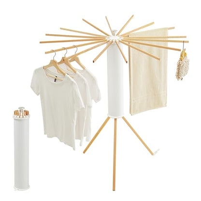 JOOM Clothes Drying Rack, Clothing Stand, Foldable Laundry Drying Rack - color: Wooden Tripod, size: Standard