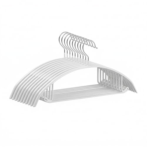 Non Slip PVC Coating Sweater Hangers (20, Silver/White) - color: Silver/White