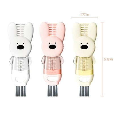 4 in 1 Cup Lid Cleaning Brush, Multifunctional Bottle Cleaning Brush, Cup Crevice Cleaning Tools, Easy to Clean and Storage, Cup Lid Gap Cleaner, Home Kitchen Cleaning Tools - 3Pcs - color: Pink+white+yellow