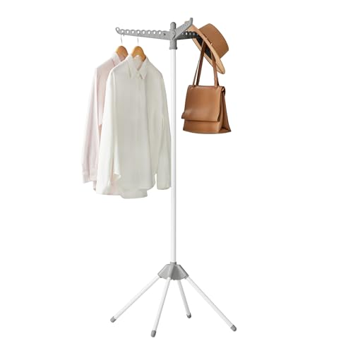 SONGMICS Clothes Drying Rack, 61.6-Inch Drying Rack, 3 Rotatable Arms - color: Gray + White, style: 1-Tier