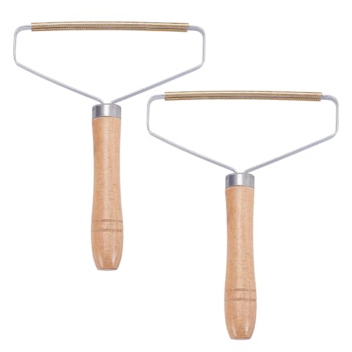 FREEBLOSS 2pcs Wool Pressing Mat Cleaning Tool Lint Remover for Quilting Fabric Shaver with Wood Handle for Furniture Carpet Rake Brush for Pet Hair Removal Tool
