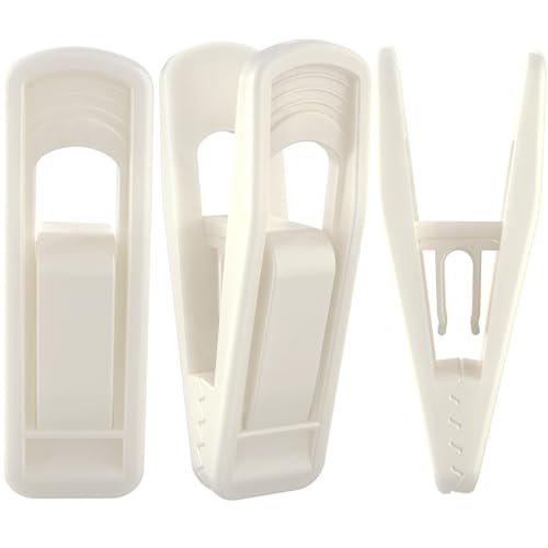 TOFIIGREM Hanger Clips for Velvet Hangers (Beige, 40 PCS), Non-Slip Plastic Clips Pant Skirt Hanger Clips for Flocking Hangers - color: Beige, size: 40pc