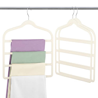 Velvet Pant Clothes Hanger Space Saving Non Slip Hanger Jean Slack Hangers - color: Beige