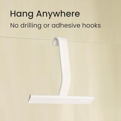 dancemoon JustHang Shower Squeegee with Built-in Hook, 10-Inch White - color: Classic White