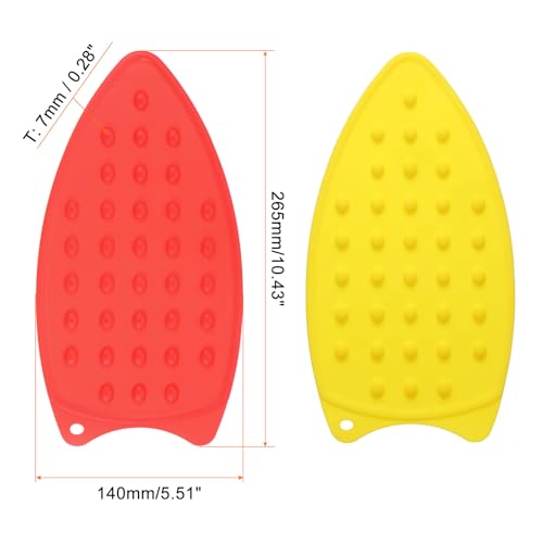HARFINGTON 2pcs Silicone Iron Rest Pad, Multipurpose Iron Hot Resistant Mat Iron Rest Plate for Ironing Board Hot Heat Resistant Steam Compact Mat, Red/Yellow - color: Red/Yellow