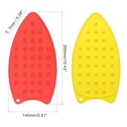 HARFINGTON 2pcs Silicone Iron Rest Pad, Multipurpose Iron Hot Resistant Mat Iron Rest Plate for Ironing Board Hot Heat Resistant Steam Compact Mat, Red/Yellow - color: Red/Yellow
