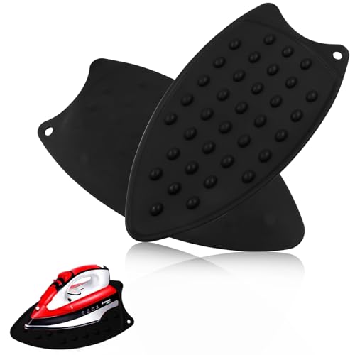 Silicone Iron Rest Pads Mat, Black, 2 Pcs - color: Black