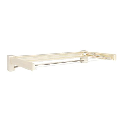 Household Essentials Metal and Plastic Wall Mount Telescoping Drying Rack, Compact Laundry Rack