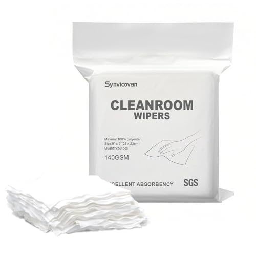 Cleanroom Cloth Wipes 9"x9",140GSM,Bag of 50 Pcs - size: 9" x 9" (Pack of 50)