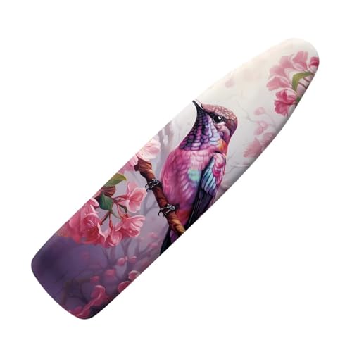 Hummingbird Flower Ironing Board Cover and Pad 15x54 Iron Board Protective Guard Stretchy Cover for Standard Size Built in Ironing Board Sleeve with Elastic Edge Gifts for Women Pink - color: Hummingbird Flower Pink