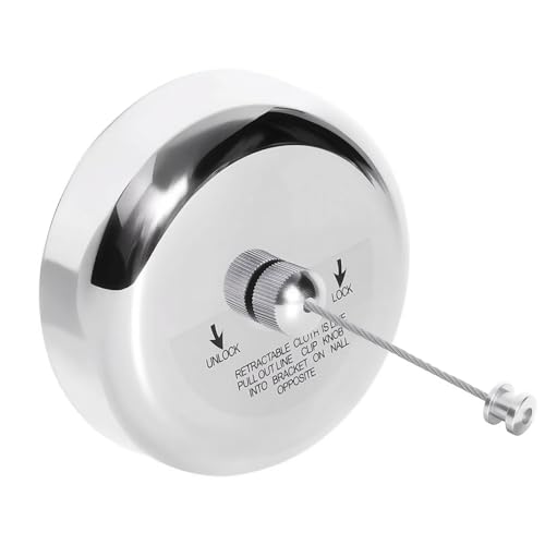 Little World Retractable Clothesline 304 Stainless Steel Durable with Heavy Duty Adjustable Rope Shower Clothes Line for Indoor and Outdoor (9.2FT Steel String) - style: 1 Pcs