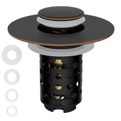 Universal Bathroom Sink Drain Stopper Hair Catcher, Oil Rubbed Bronze - color: Oil Rubbed Bronze