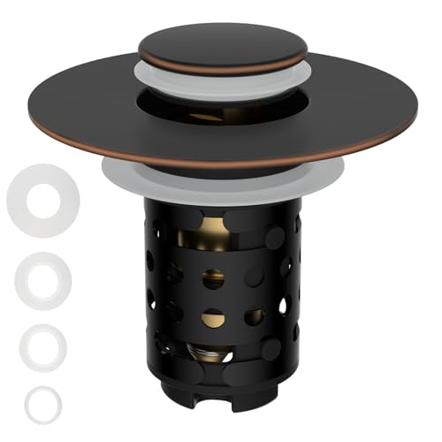 Universal Bathroom Sink Drain Stopper Hair Catcher, Oil Rubbed Bronze - color: Oil Rubbed Bronze