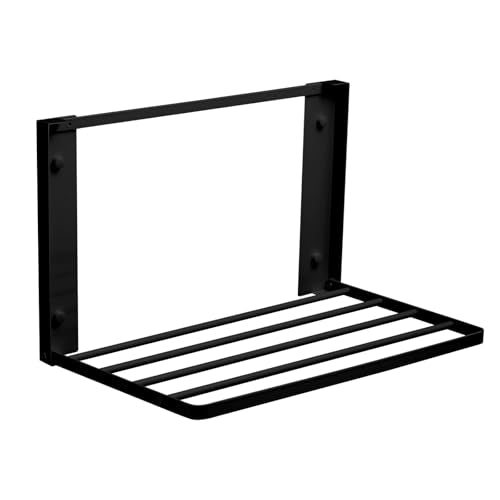Foldable Wall Mounted Clothes Drying Rack,Space-Saving Laundry Drying Rack, Magnetic & Punch-Free Retractable Hanging Rack with 4 Drying Bars, Heavy-Duty Fold Down (Black) - color: Black
