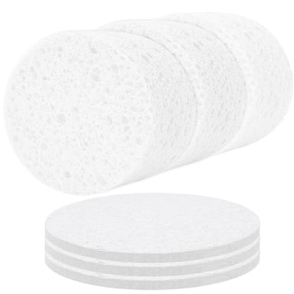 3-Pack Large Sponge, Kitchen Sponges, Handy Sponges, Cellulose Sponges, Dish Washing Sponge, Natural Sponge, Car Washing Sponge, Eco Friendly Sponge (Round, 4" X 4" X 2"), White - color: B-white