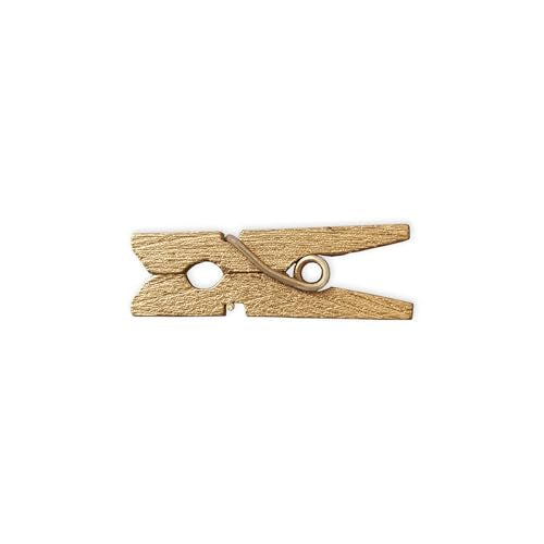 LWR CRAFTS Wooden Mini Clothespins 100 Per Pack 1" 2.5cm (Golden) - color: Golden