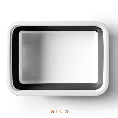 BINO Collapsible Wash Basin - White | Portable Dish Tub | Kitchen | Camping | Sink | Home Essentials | Baby Travel | Folding Dish Pan for Maximum Space Saving - color: White
