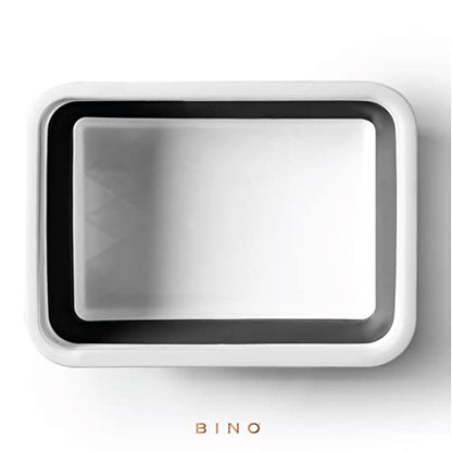 BINO Collapsible Wash Basin - White | Portable Dish Tub | Kitchen | Camping | Sink | Home Essentials | Baby Travel | Folding Dish Pan for Maximum Space Saving - color: White